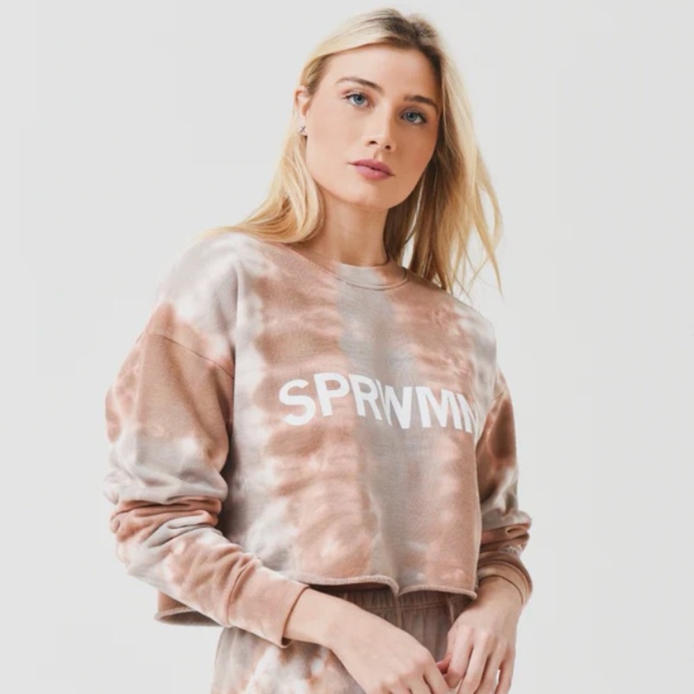 SPRWMN Cropped Logo Sweatshirt in Desert Dusk